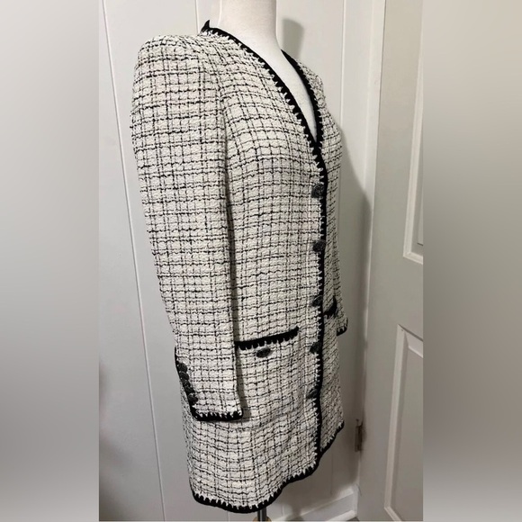 VERONICA BEARD $698 TWEED PALATINE Mini Dress Black White Long‎ Sleeve City Fall - Picture 4 of 10